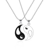 Tai Chi Yin Yang Couple Bracelets Alloy Pendant Adjustable Braid Chain
