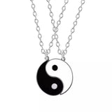 Tai Chi Yin Yang Couple Bracelets Alloy Pendant Adjustable Braid Chain