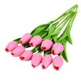 10PCS Tulip Artificial Flower Real Touch Artificial Bouquet Fake Flower for Wedding Decoration Flowers Home Garen Decor