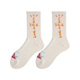 COCOCAT New Mens Crew Cactus Jack Socks Pure Cotton Travis Scott Sport Hip Hop Skateboard White /Yellow /Black Sockken Wholesale