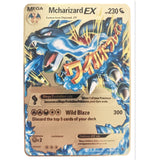 54 Pack Pokemon Gold Tinfoil Card Case Gold Letter Spanish Playing Card Metalicas Charizard Vmax Gx Series Game Card Case