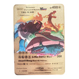 54 Pack Pokemon Gold Tinfoil Card Case Gold Letter Spanish Playing Card Metalicas Charizard Vmax Gx Series Game Card Case