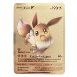54 Pack Pokemon Gold Tinfoil Card Case Gold Letter Spanish Playing Card Metalicas Charizard Vmax Gx Series Game Card Case
