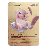 54 Pack Pokemon Gold Tinfoil Card Case Gold Letter Spanish Playing Card Metalicas Charizard Vmax Gx Series Game Card Case
