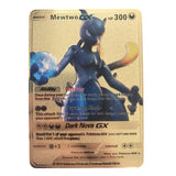 54 Pack Pokemon Gold Tinfoil Card Case Gold Letter Spanish Playing Card Metalicas Charizard Vmax Gx Series Game Card Case