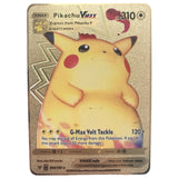 54 Pack Pokemon Gold Tinfoil Card Case Gold Letter Spanish Playing Card Metalicas Charizard Vmax Gx Series Game Card Case