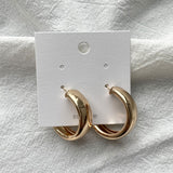 Gold/Silver Color Round Earrings