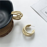 Gold/Silver Color Round Earrings