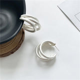 Gold/Silver Color Round Earrings