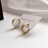 Gold/Silver Color Round Earrings