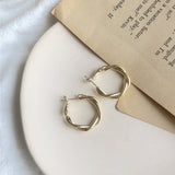 Gold/Silver Color Round Earrings