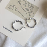 Gold/Silver Color Round Earrings