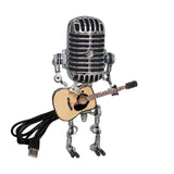 Metal Microphone Robot Night Light
