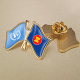 United Nations and ASEAN Association Crossed Double Friendship Pin