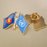 United Nations and ASEAN Association Crossed Double Friendship Pin
