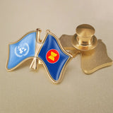 United Nations and ASEAN Association Crossed Double Friendship Pin