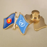 United Nations and ASEAN Association Crossed Double Friendship Pin