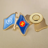 United Nations and ASEAN Association Crossed Double Friendship Pin