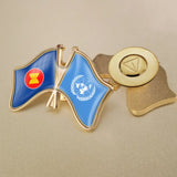 United Nations and ASEAN Association Crossed Double Friendship Pin