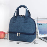 Double Layer Insulated Cooler Lunch Bag