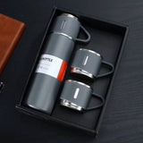 500Ml Double-Layer Stainless Steel Thermos Bottle with Cups
