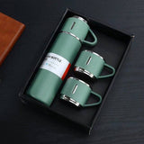 500Ml Double-Layer Stainless Steel Thermos Bottle with Cups
