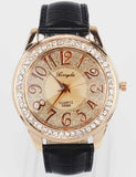 Women Rose Gold Bling Dial Watch
