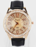 Women Rose Gold Bling Dial Watch