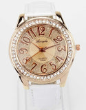Women Rose Gold Bling Dial Watch
