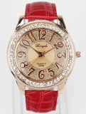 Women Rose Gold Bling Dial Watch